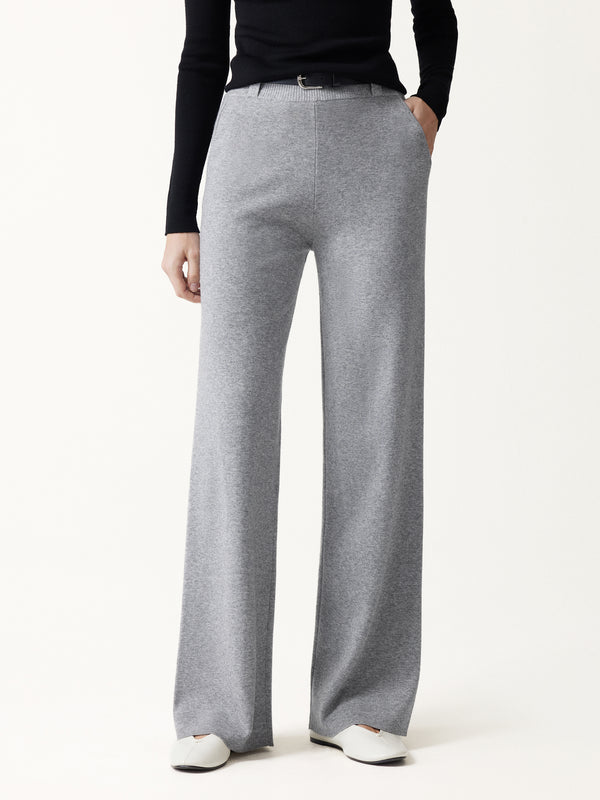 OGLmove Merino Blend Mid Rise Straight-Leg Pants with Pockets Heather Grey XXS