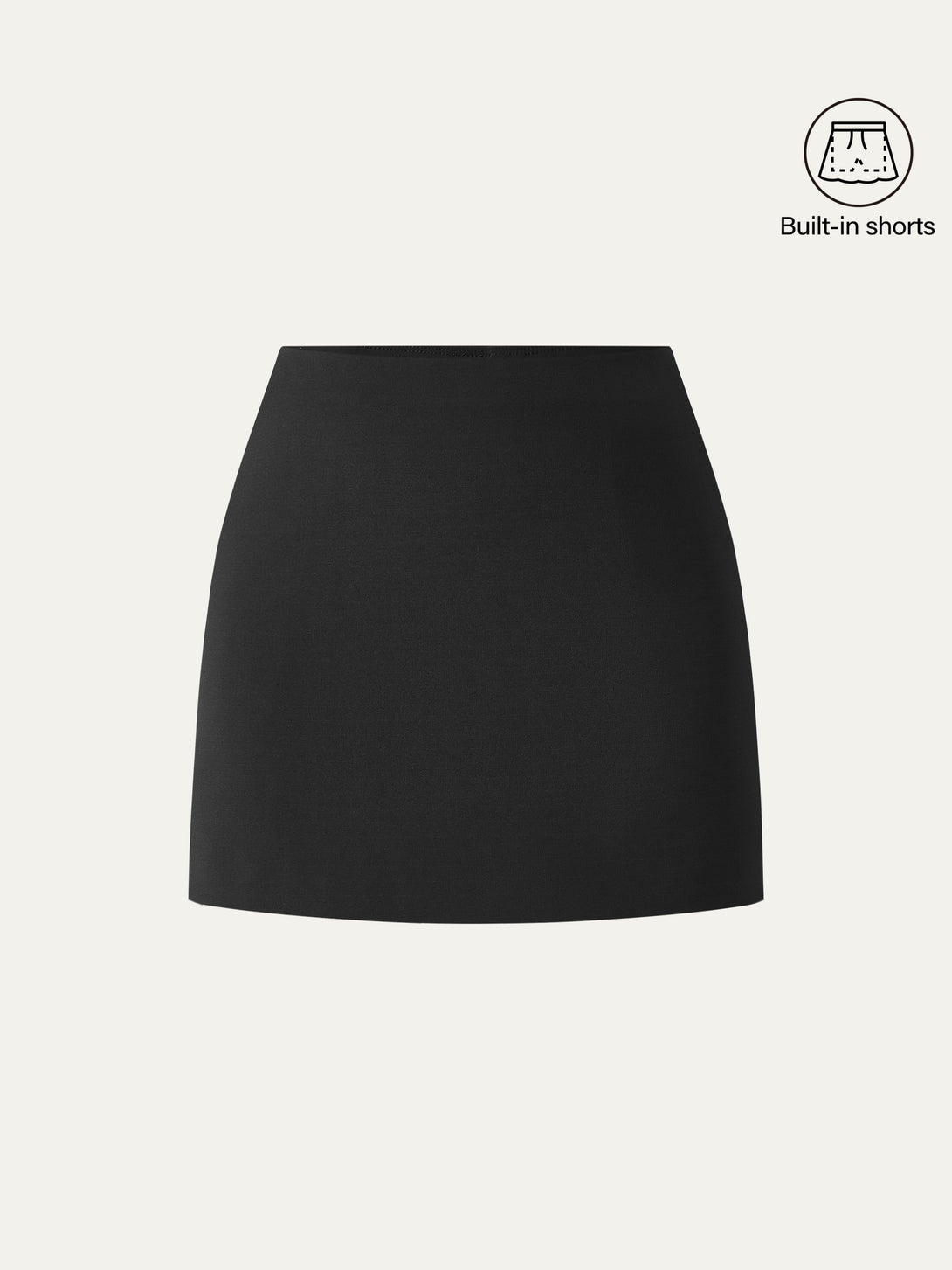 Mid Rise Pull-on A-line Skirt with Pockets Black XS
