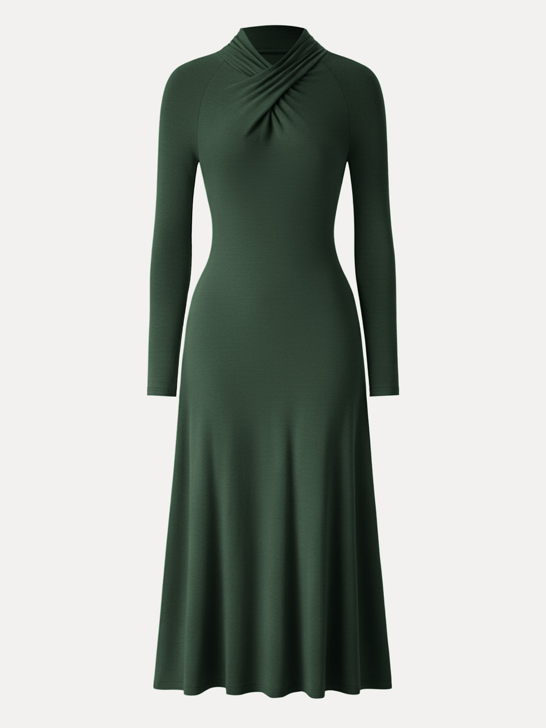 ProWarm Twisted Mockneck Midi Dress Deep Bush XS