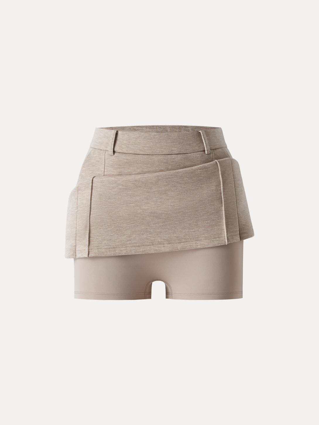Pleated High Rise A-Line Pull on Skorts with Pockets
