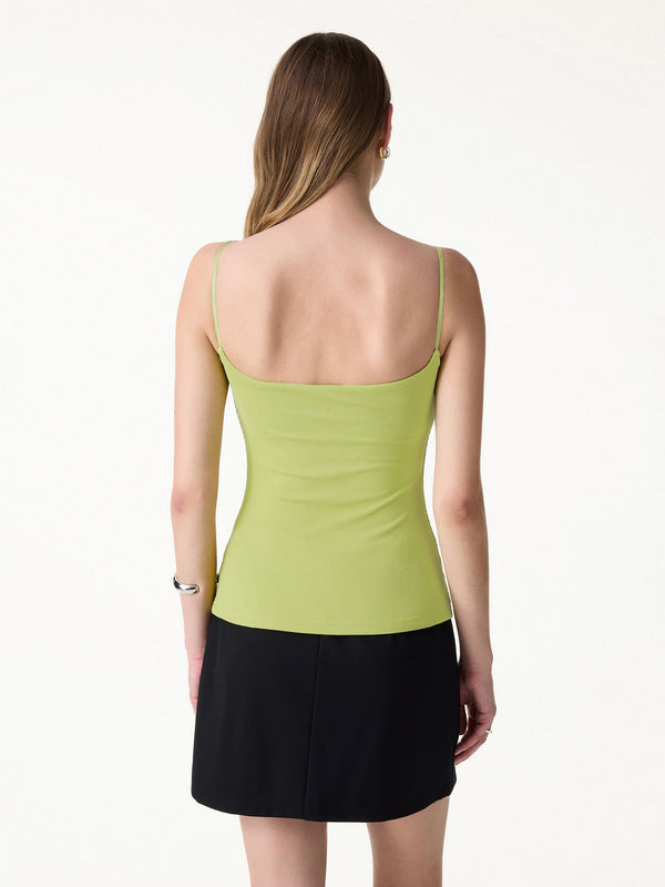 OGLmove Square Neck Stretchy Spaghetti Bra Tank