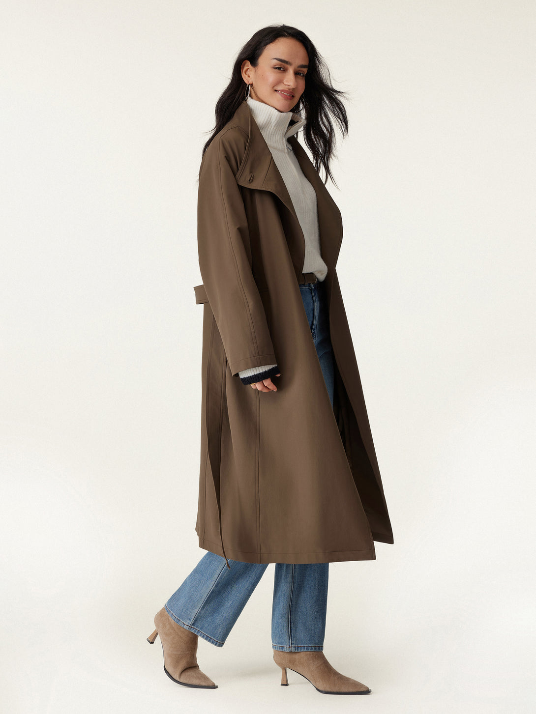 Waterproof Belted Trench Coat