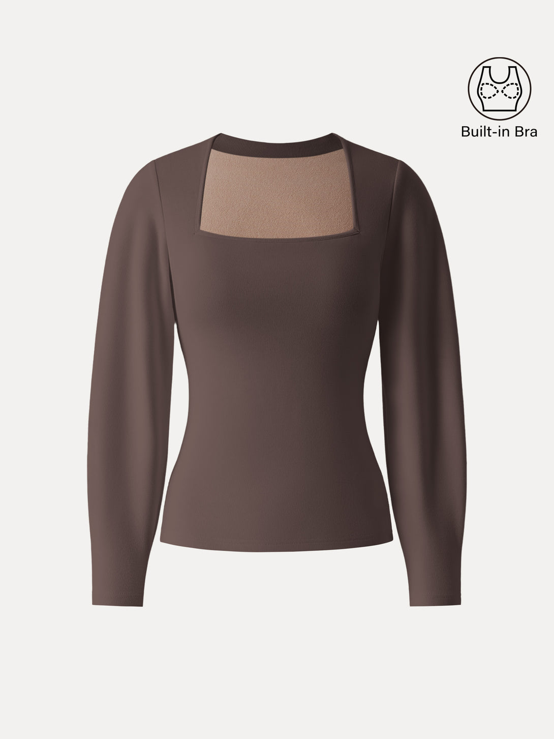 Square Neck Relaxed Sleeves Brami Chocolate Brown XS