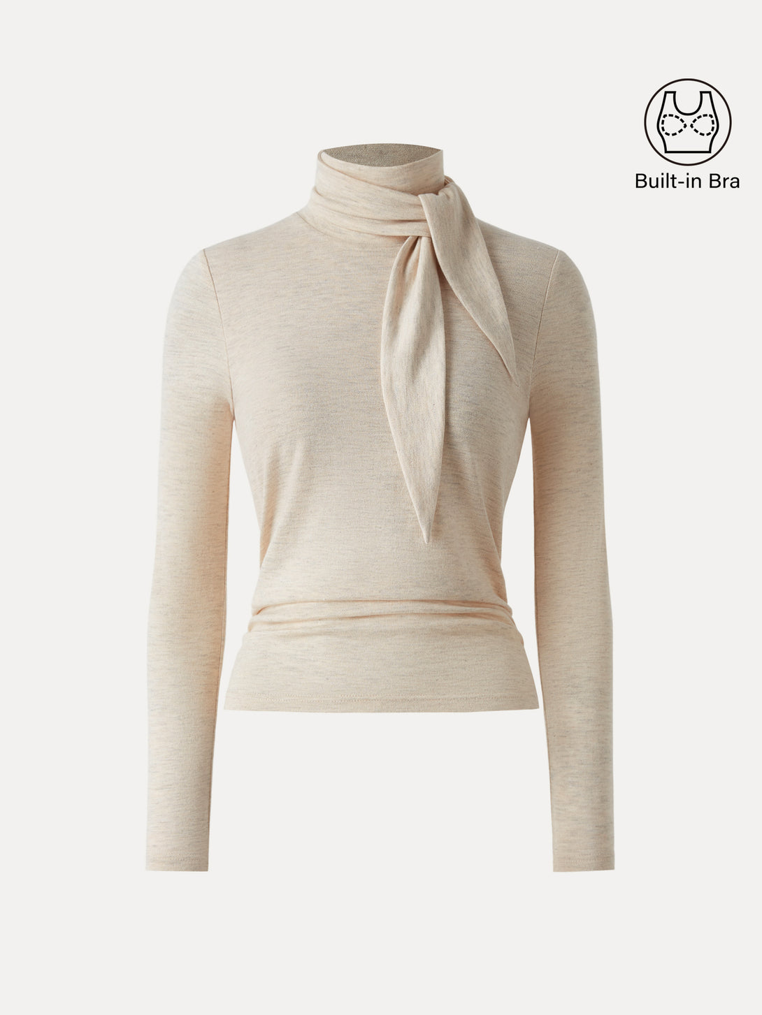 Ruched Long Sleeve Brami with Scarf