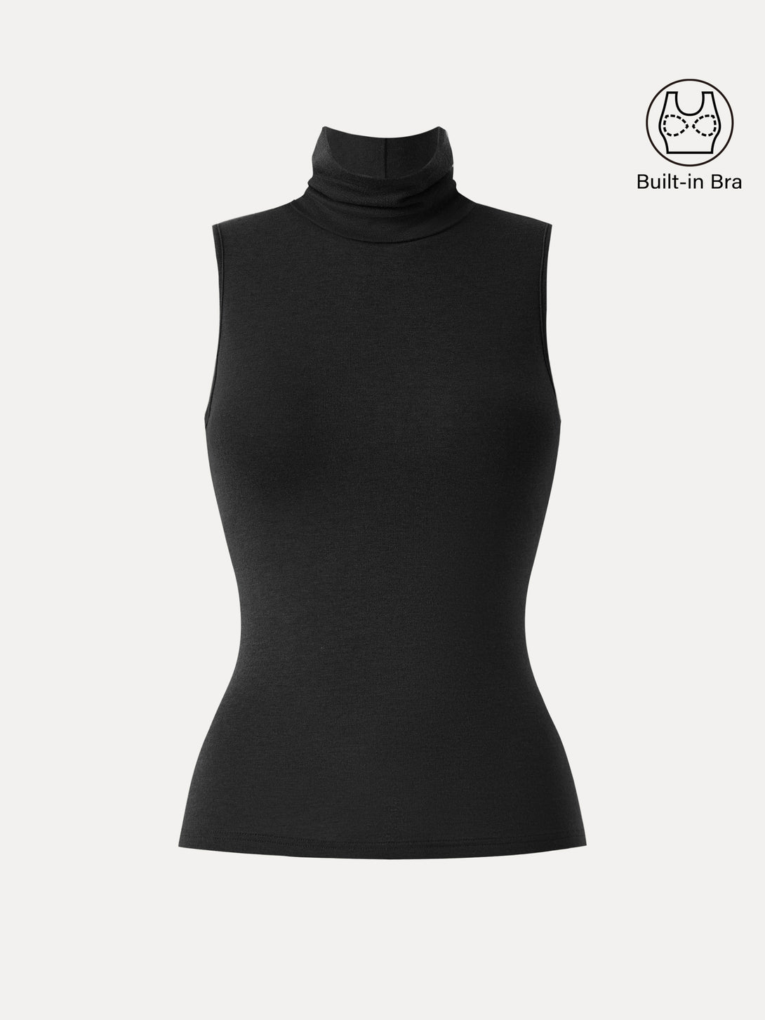 Lyocell Cashmere Sleeveless Turtleneck Brami Black XS