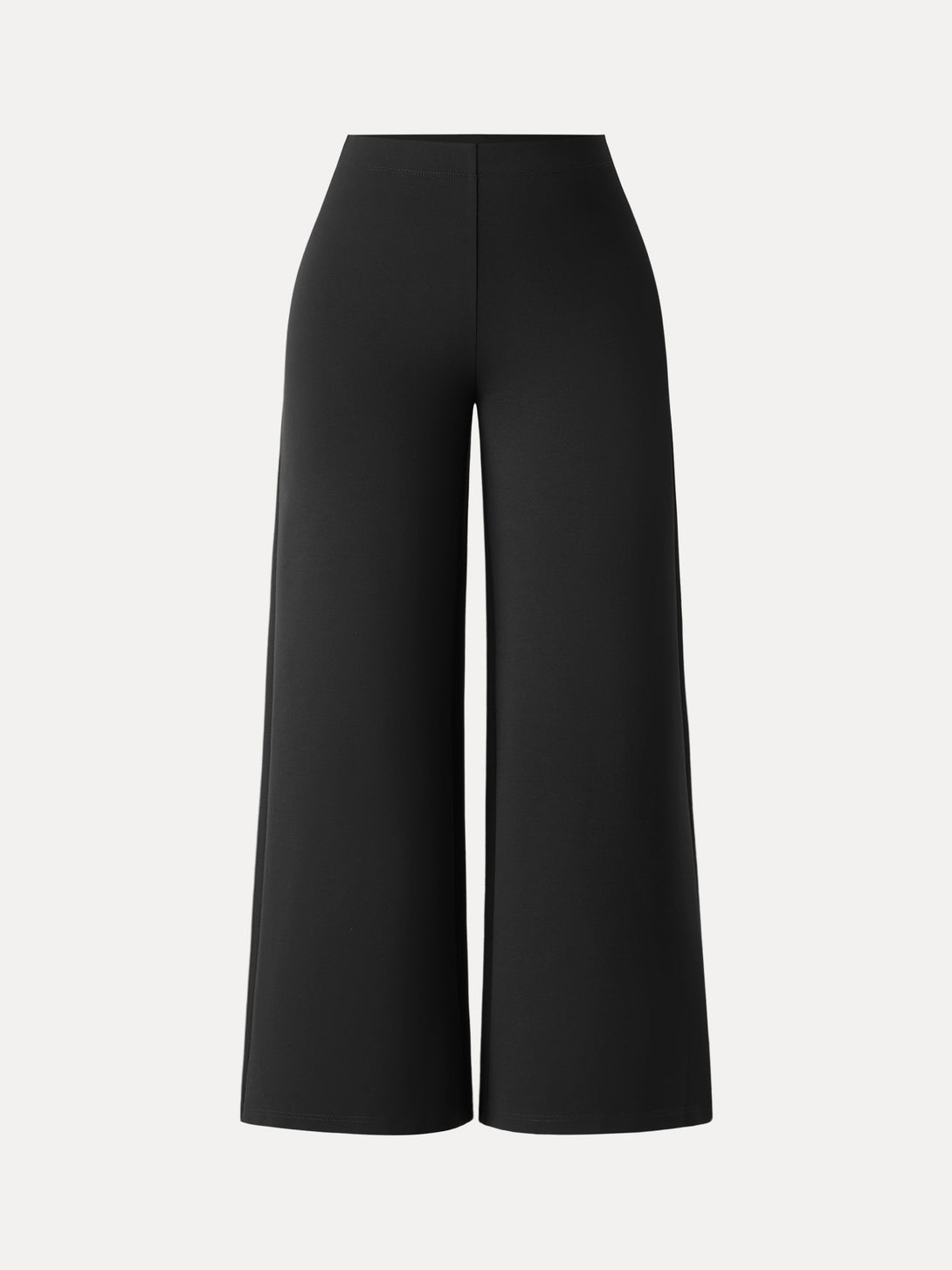 Tummy-Smooth Wide Leg Pull-on Pants with Pockets Petite Black