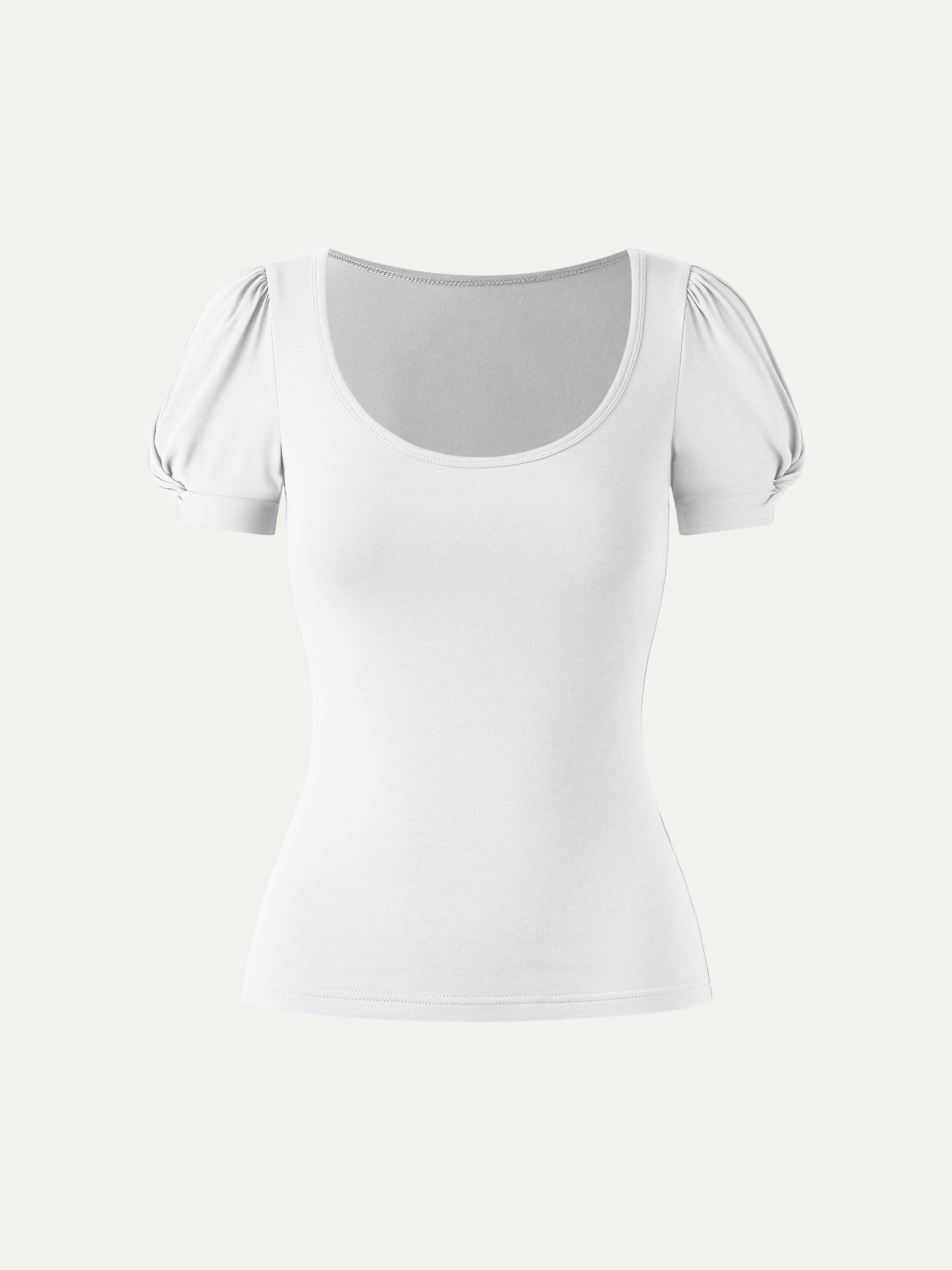 Cotton Jersey Puffy Tee - White