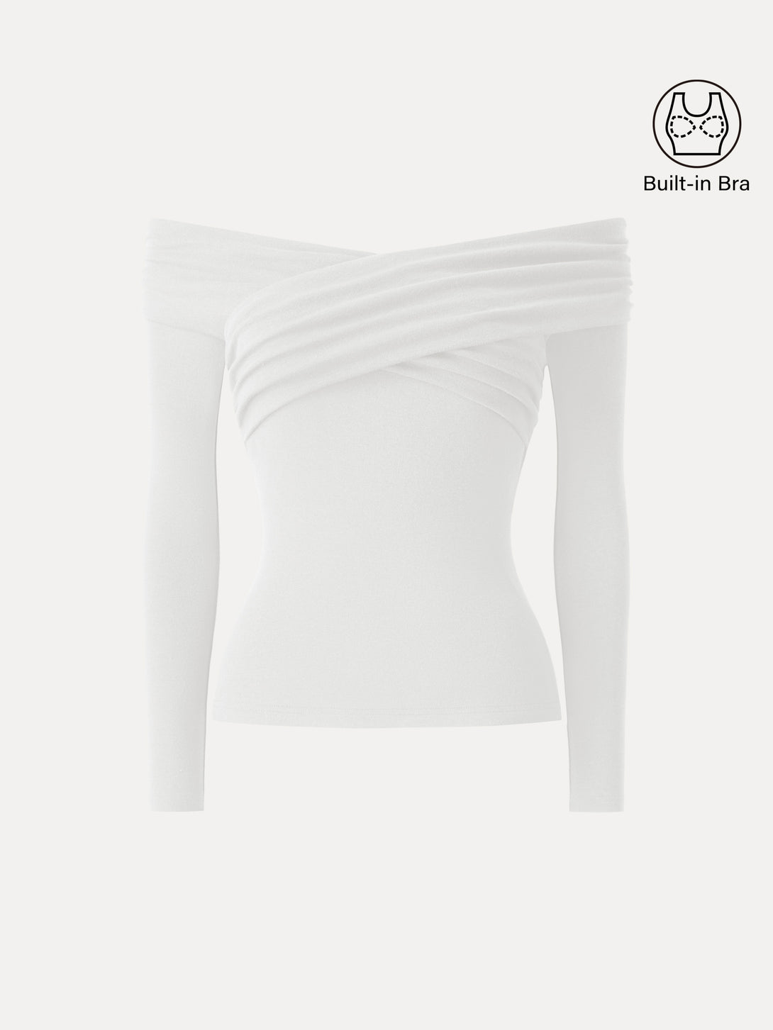 Light Warm Criss Cross Off-Shoulder Brami Top White XS