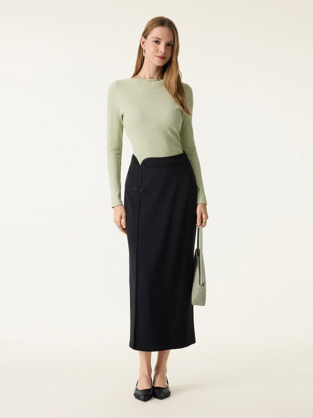 Ribbed Boatneck Long Sleeve Brami