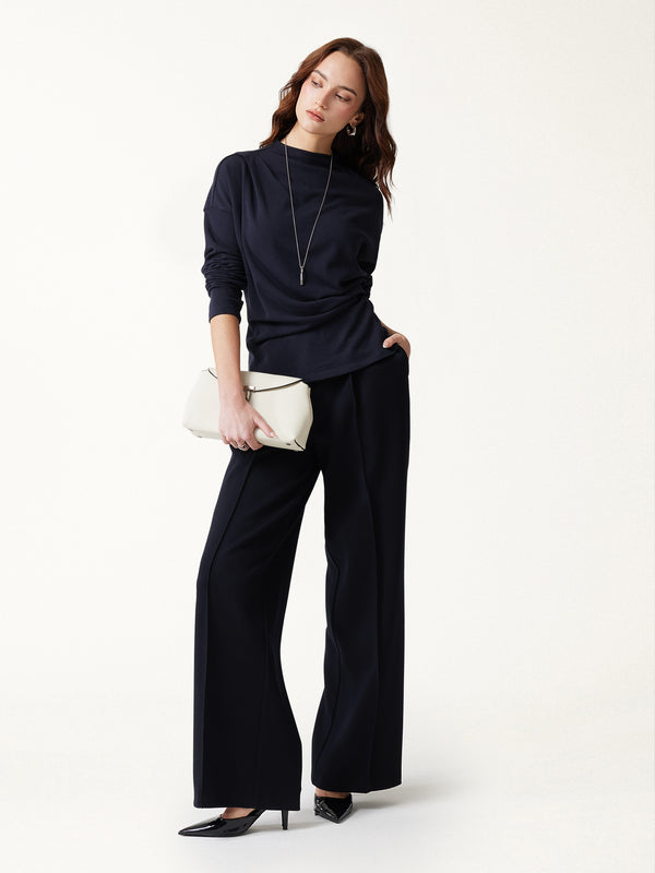 OGLmove Prowarm Mock Neck Long Sleeve Tucked Ruched Top