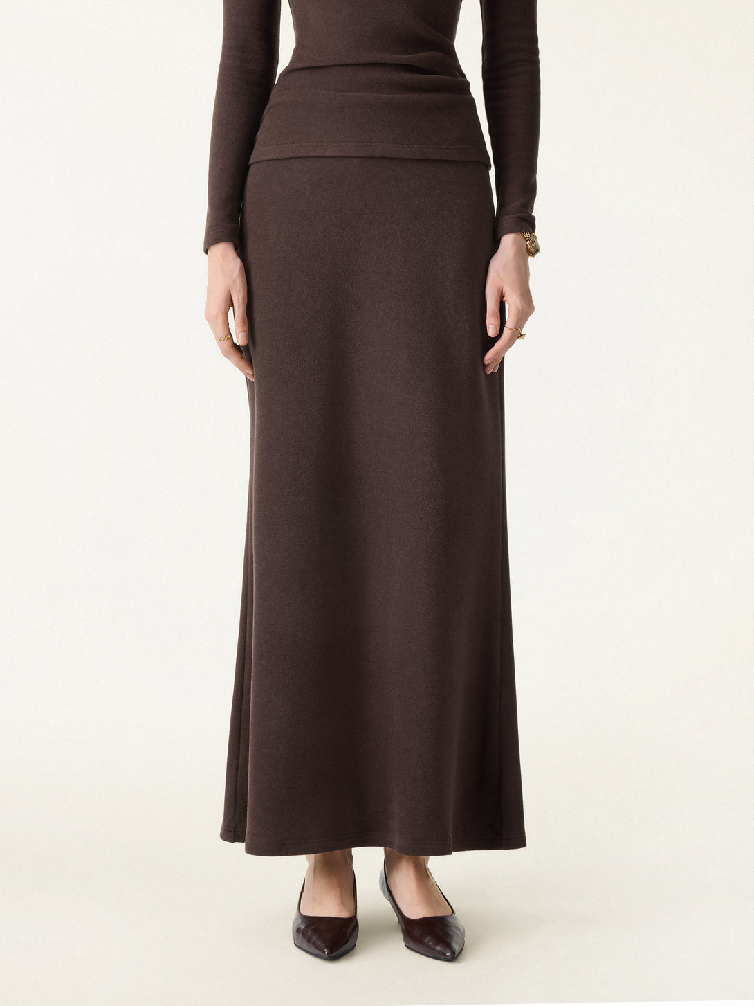 MaxWarm Tummy-Control Flared Maxi Skirt