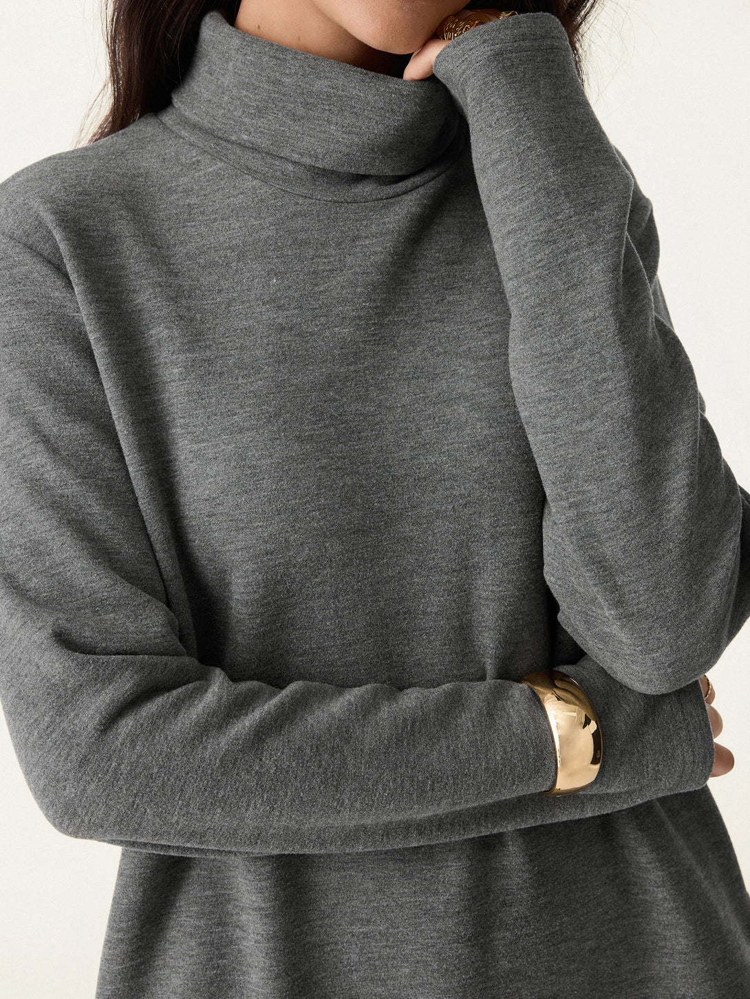 Cozy Warm Turtleneck Brushed Inside Mini Dress