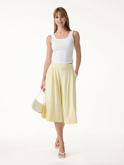 OGLmove Sandwashed Super Flowy Cropped Palazzo Leg Pant with Pockets