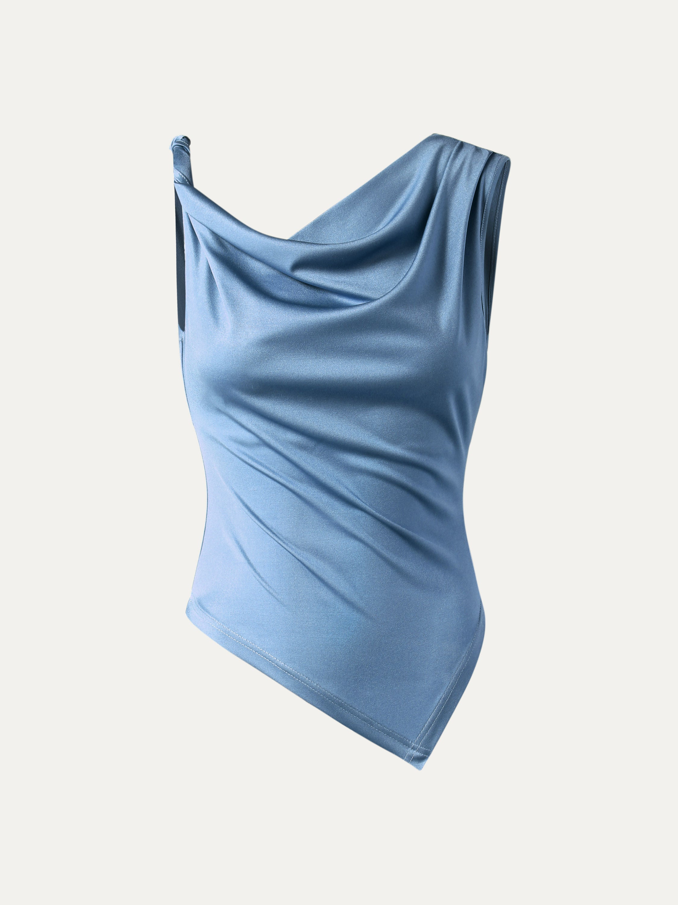 Silk-Like Acetate Sonali Top - Stone Blue