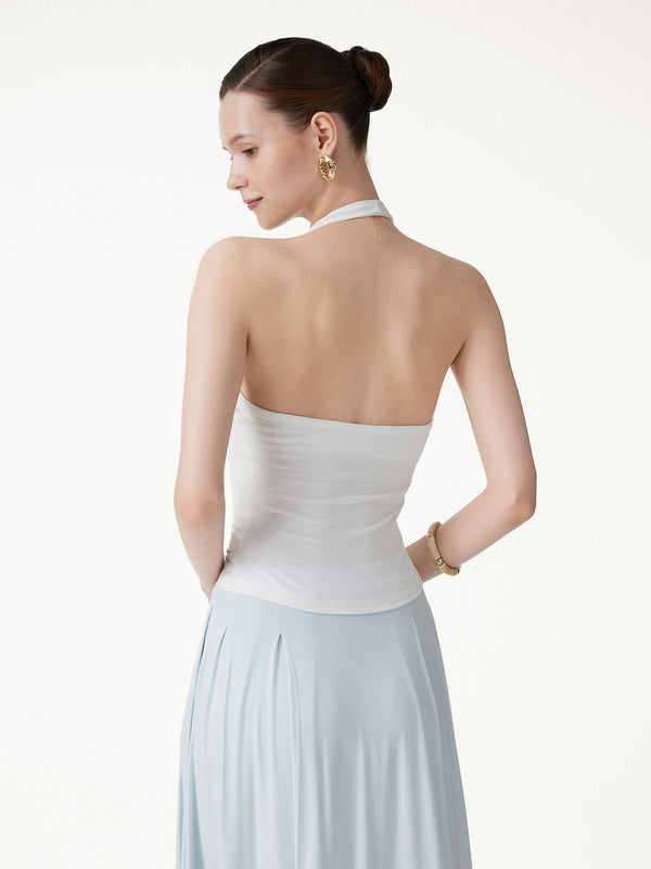 OGL Cooling Gathered Halter Neck Open Back Bra Top  OGLmove