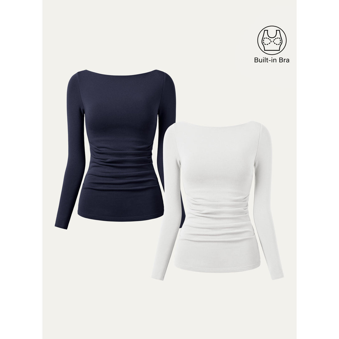 2Pcs Set Boatneck Tucks Brami Top