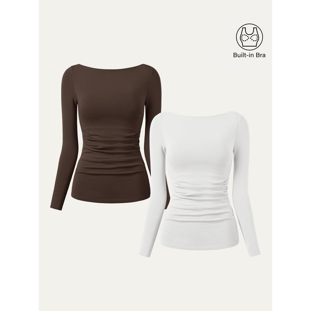 2Pcs Set Boatneck Tucks Brami Top