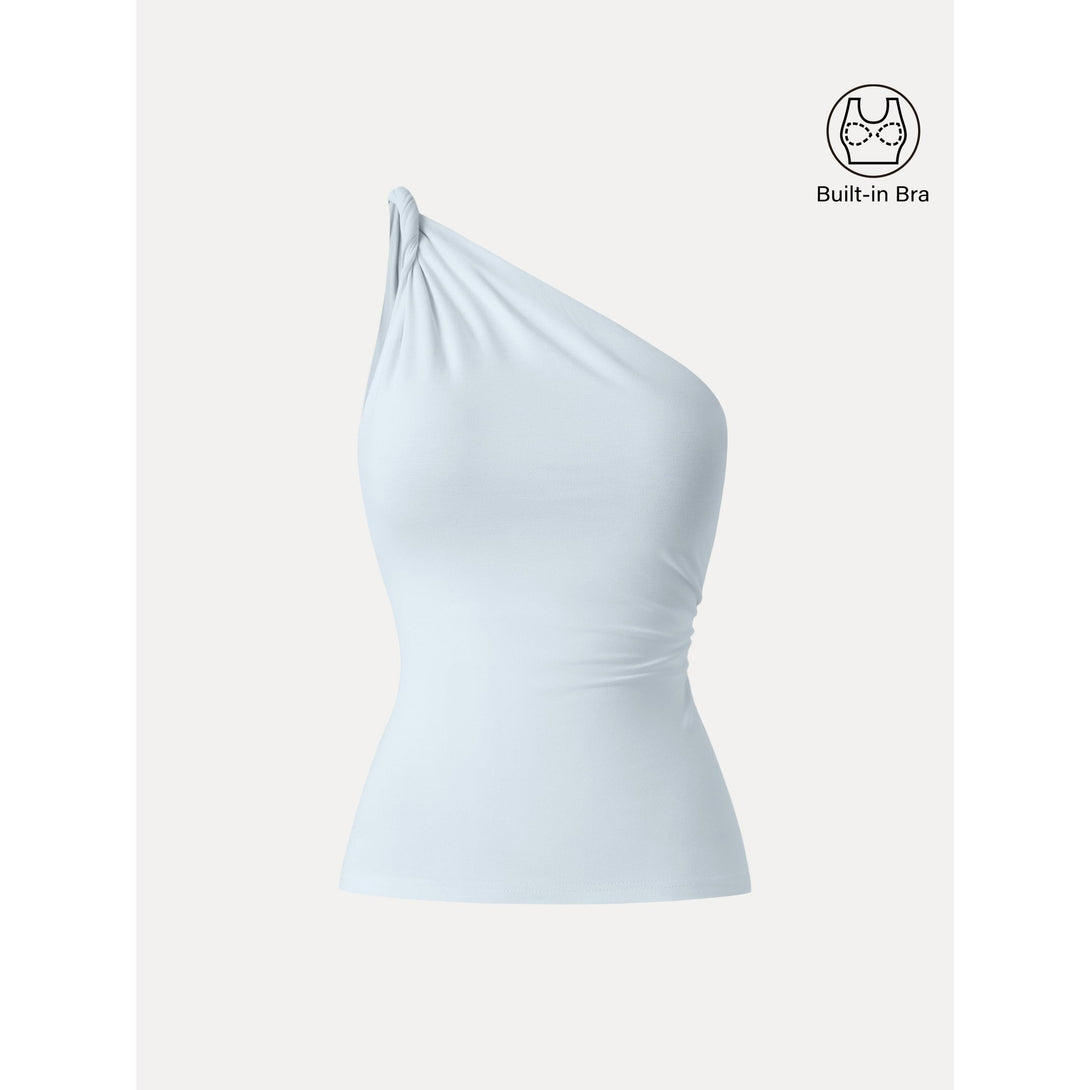 One Shoulder Twisted Brami Tank Sky Glass S