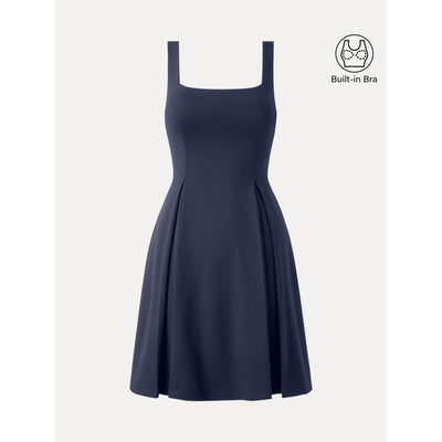 OGLmove Square Neck Fit-and-flare Mini Bra Dress Midnight Navy XS