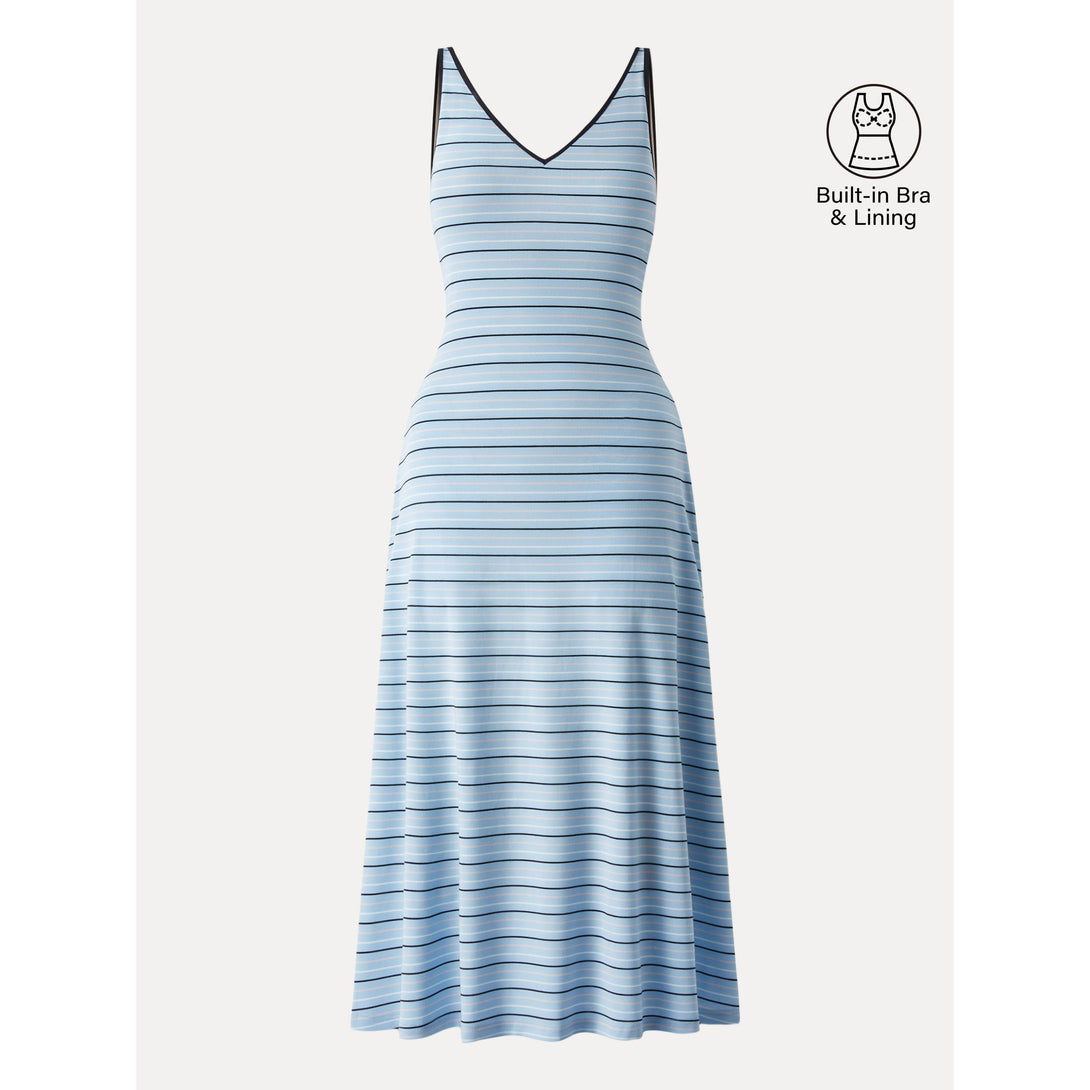 Lucky Offer——Size:S Midi Dress Sky Stripe