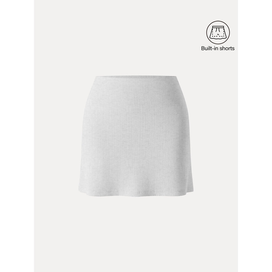 Lucky Offer——Size:XL Mini Skirt Heather Cloud White