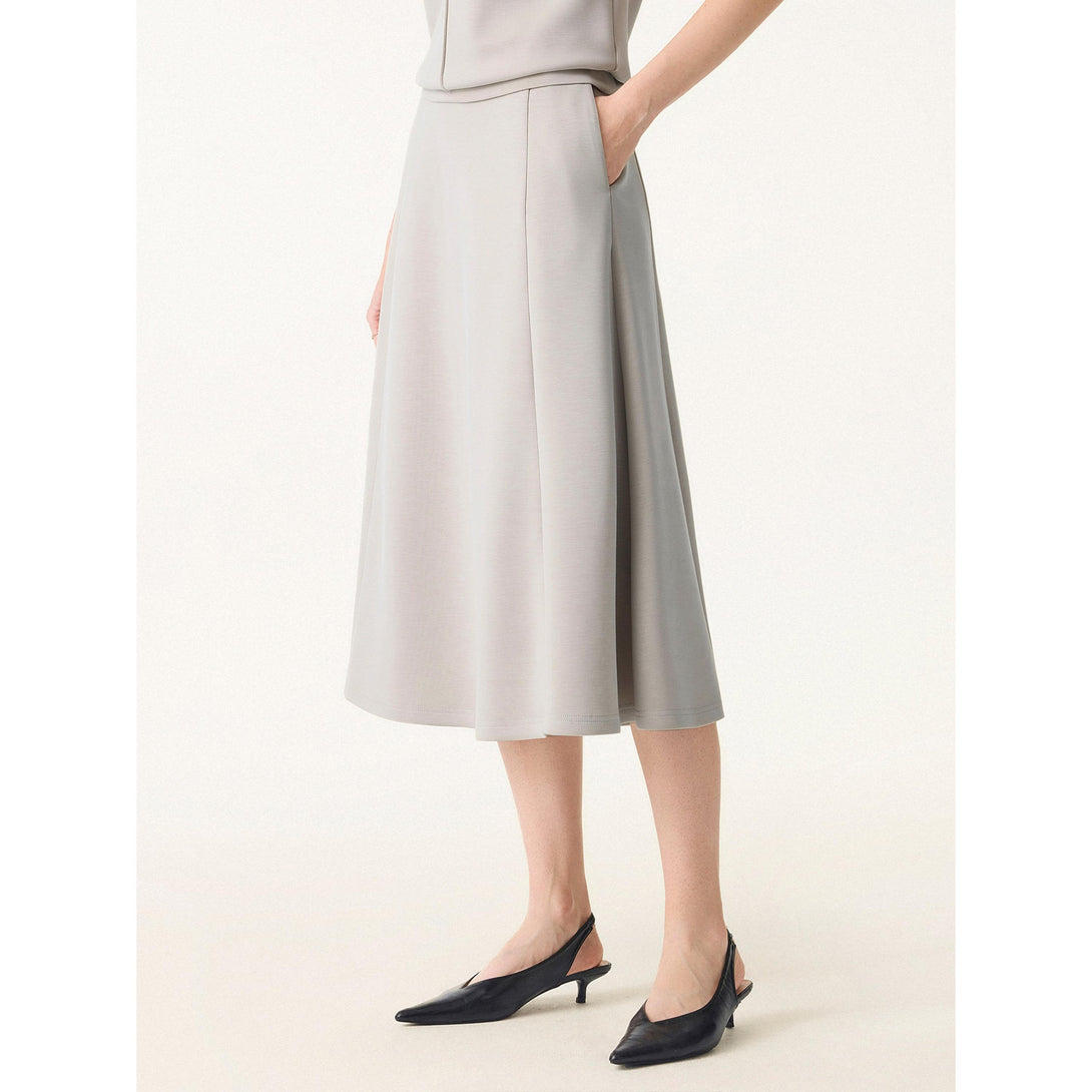 Lucky Offer——Size:M Midi Skirt Grey Steel