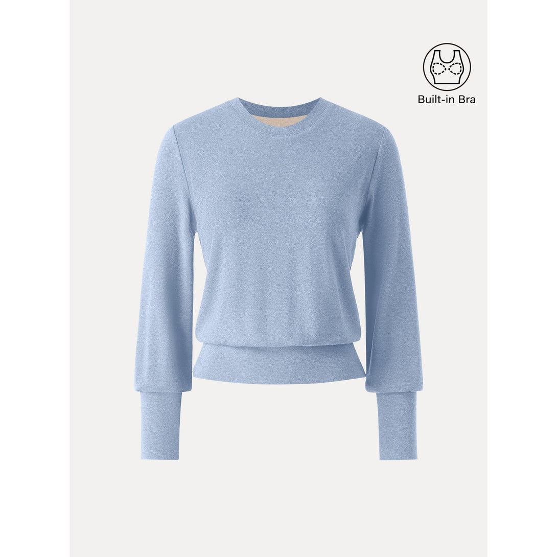 Elevated Crewneck Brushed Brami with Banded Hem Arctic XS