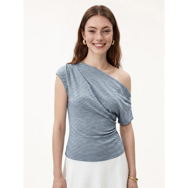 OGLmove Limited Sale: Size L Non-Bra Tops White/Navy Stripe
