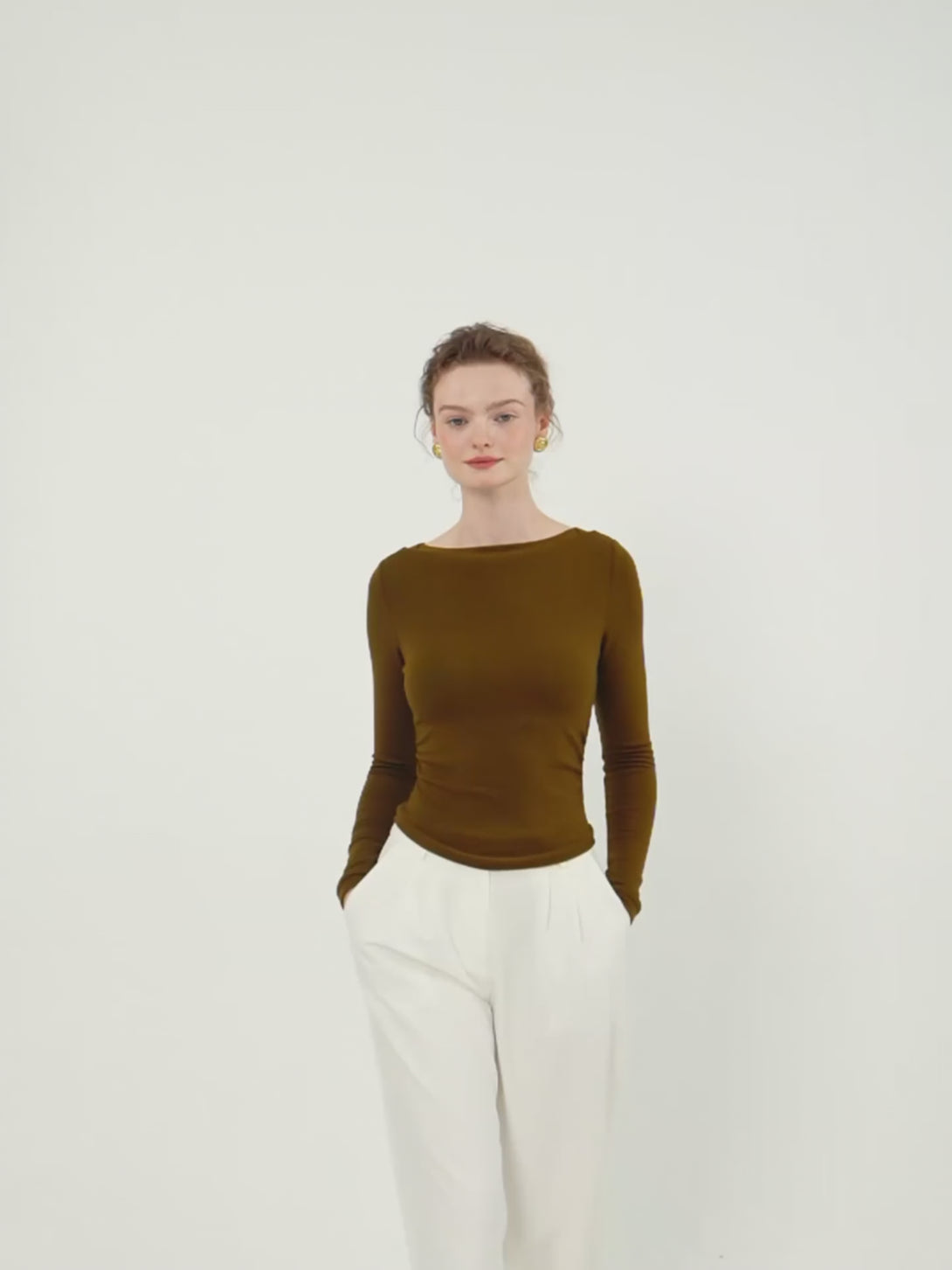 Boatneck Long Sleeve Brami Top