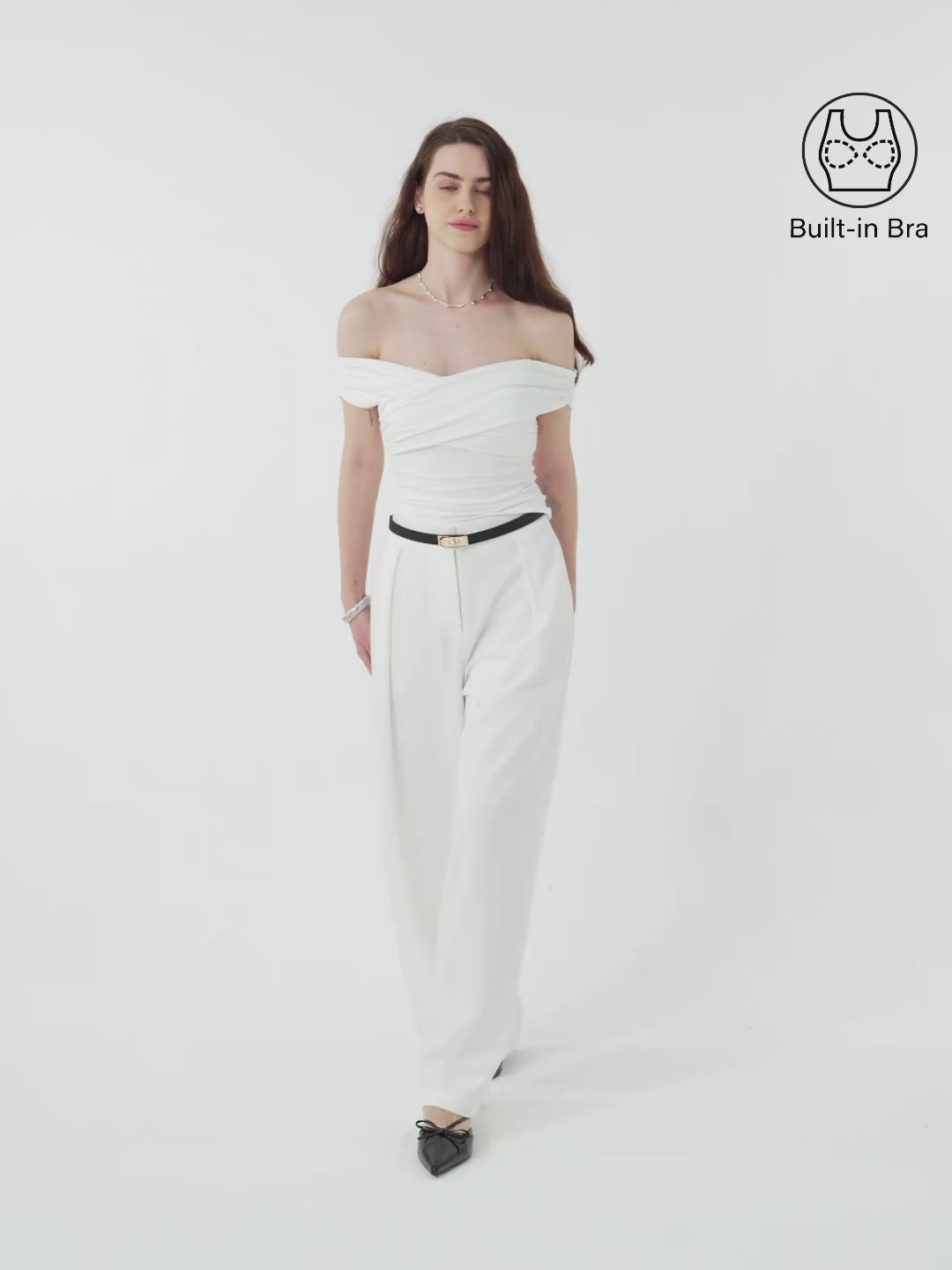 Criss Cross Off Shoulder New Airy Brami Top