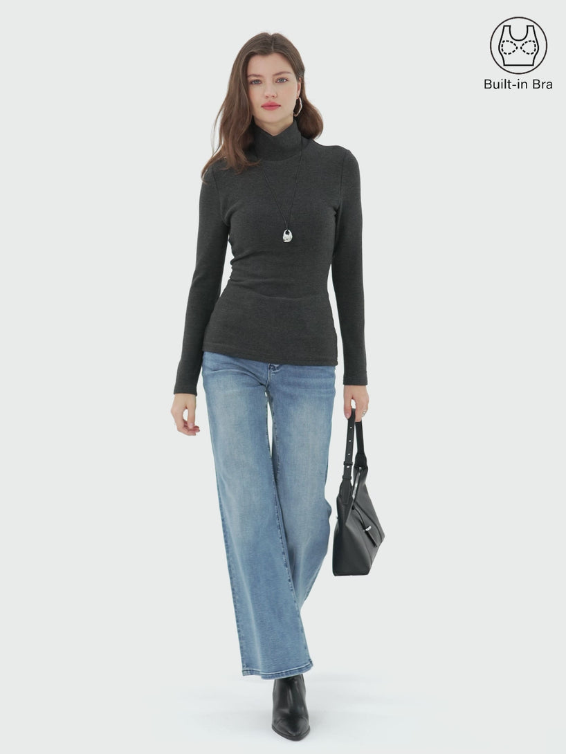 2Pcs Set MaxWarm Turtleneck Long Sleeve Brami