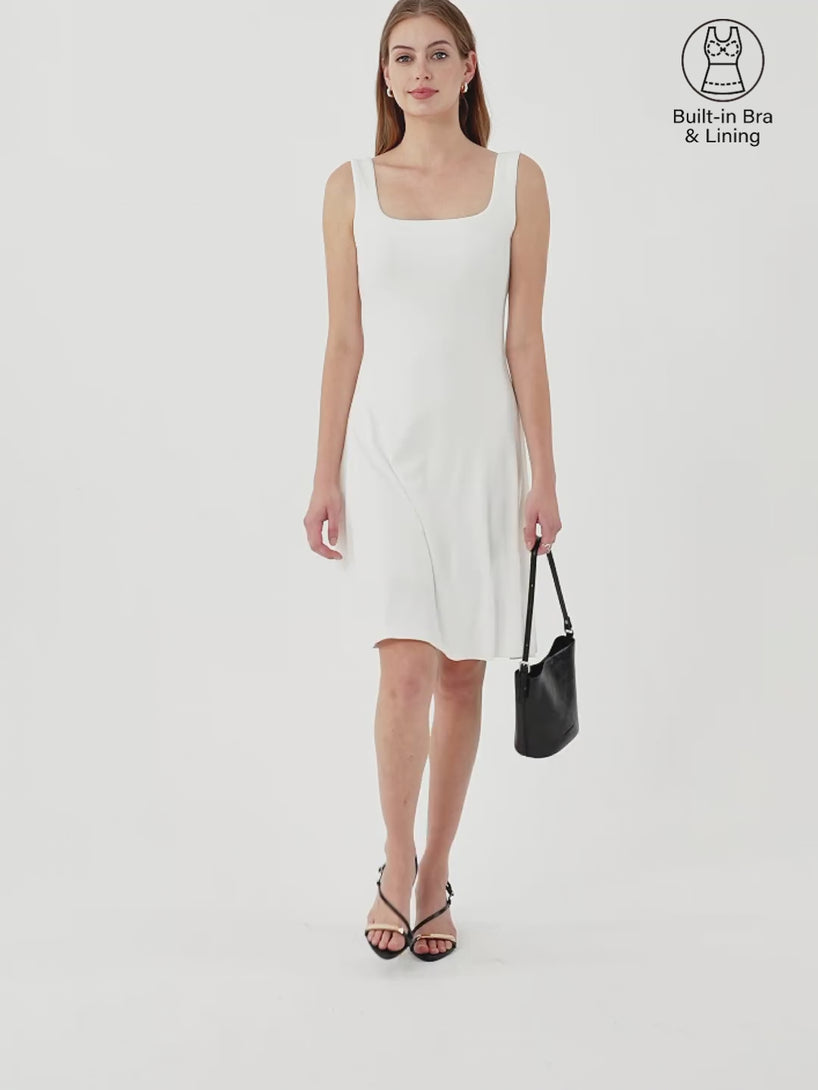 mini dress built in bra Casual Everyday Essential Regular Fit Ambrosia/S Mini Dresses Sleeveless Square Neck Women Dresses OGLmove