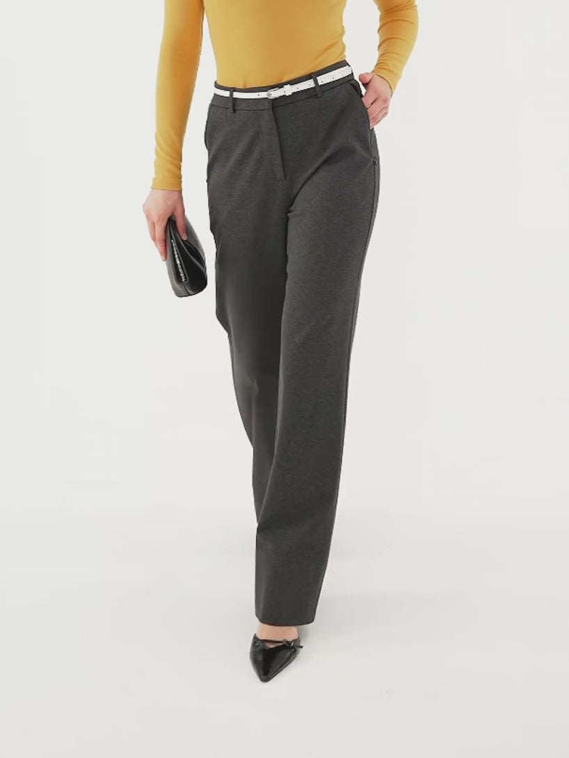 OGLmove Ponte Mid-Rise Wide-Leg Pants with Pockets