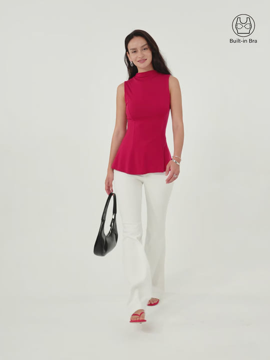 Tencel Silky Mockneck Flared Sculpt Brami Tank