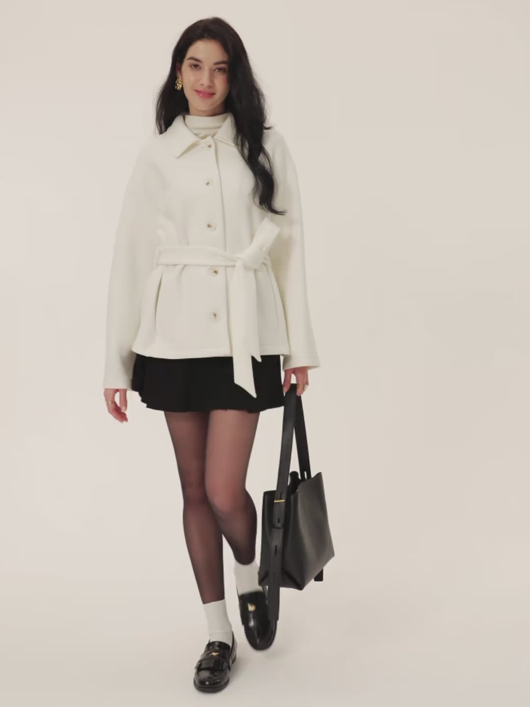 FuzzLuxe Belted Button Front Jacket