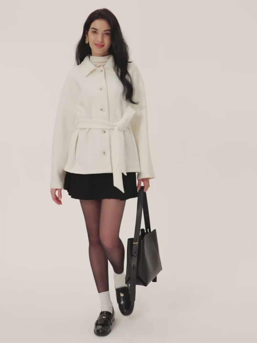 FuzzLuxe Belted Button Front Jacket
