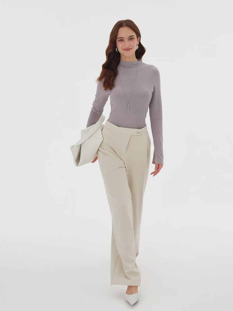 OGLmove Bamboo-Blend Mid-Rise Wide-Leg Pants with Pockets