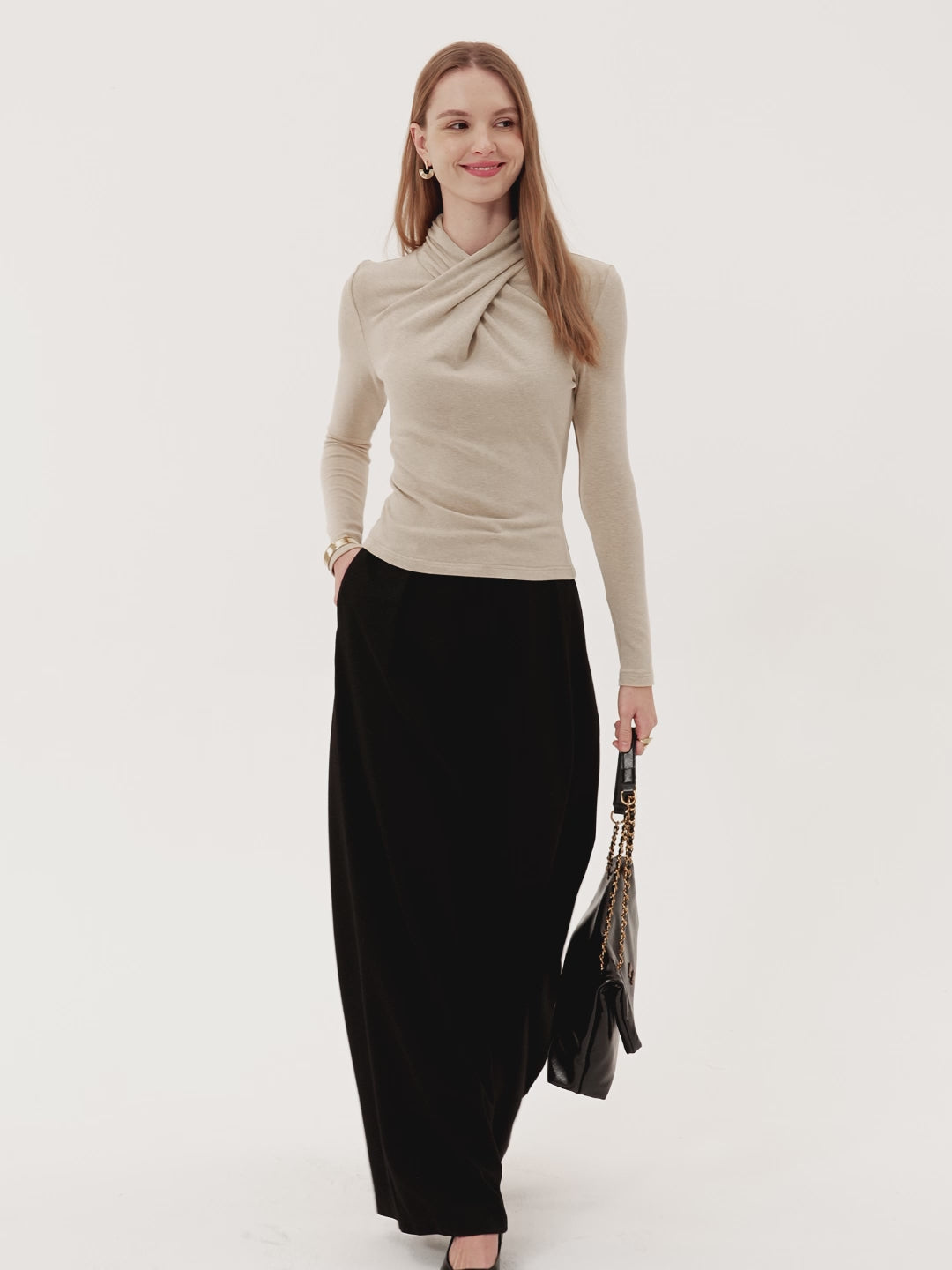 ProWarm Twisted Mockneck Long Sleeve Top