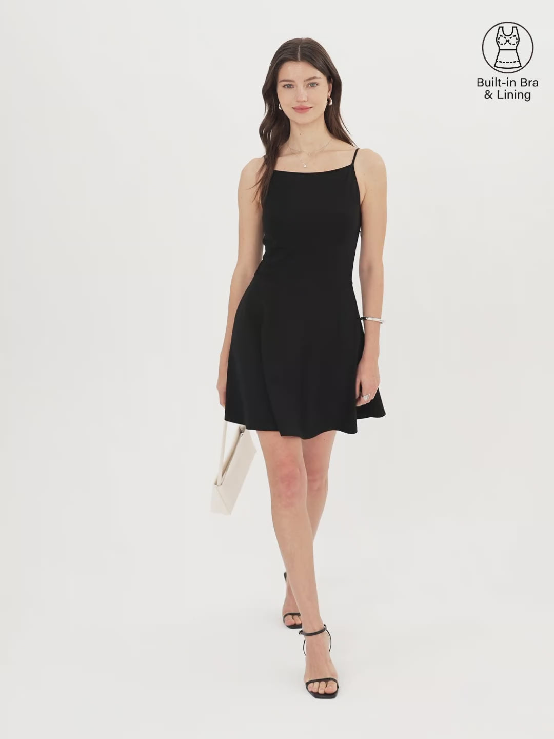 OGL Stretch Ponte Square Neck Mini A-Line Bra Dress with Pockets – OGLmove