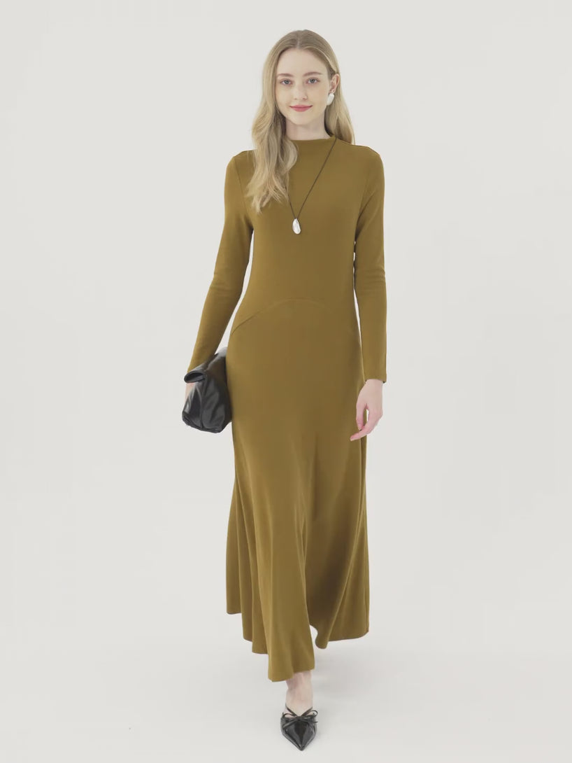 Light Warm Essential Mockneck Maxi Dress