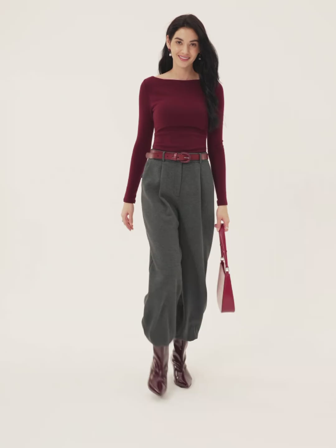 Cozy Warm High Rise Tapered Utility Pants with Pockets