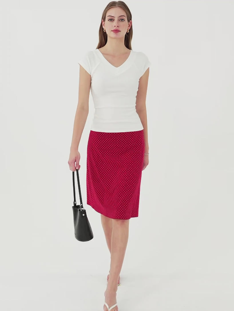 OGLmove Stretch Cotton Polka Dot A-Line Flare Skirt Limited Edition