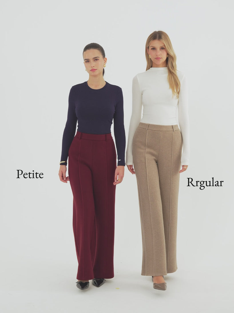 OGLmove FuzzLuxe Mid-Rise Wide-Leg Pants with Pockets