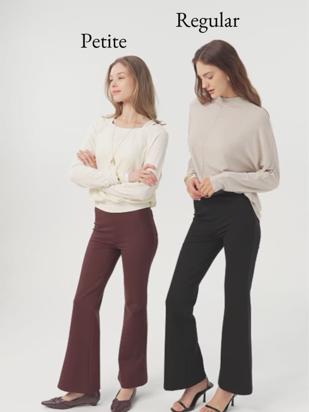 Slimming Ponte High Rise Pull-on Flared Pants