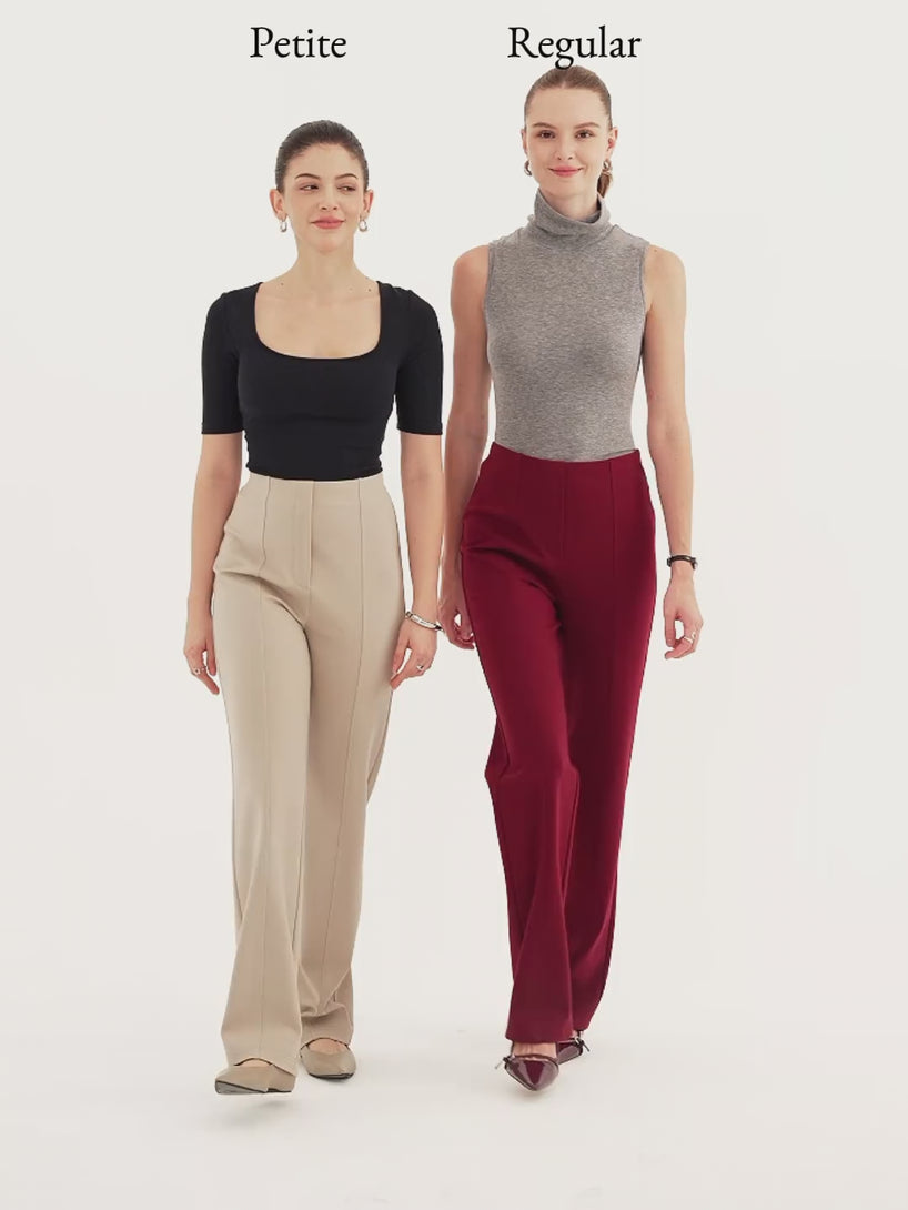OGLmove Ponte High-Rise Straight-Leg Pants with Pockets