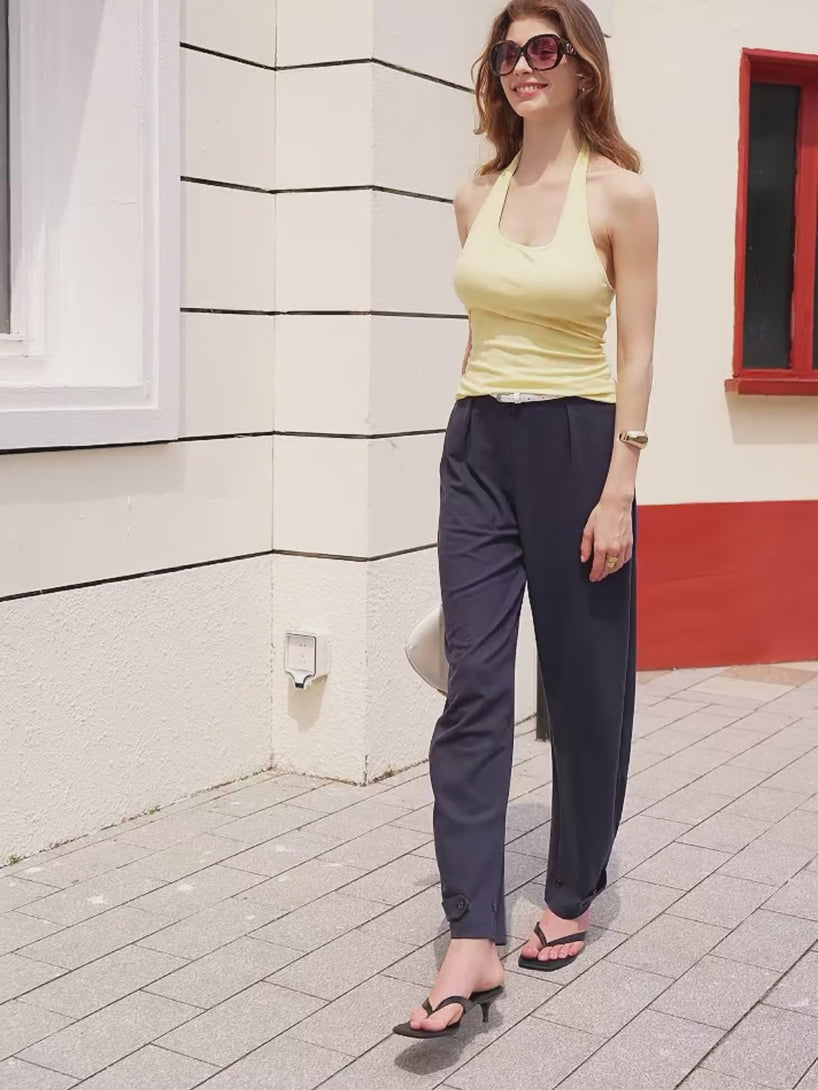 OGLmove Linen-Like Breathable Barrel Leg Pants