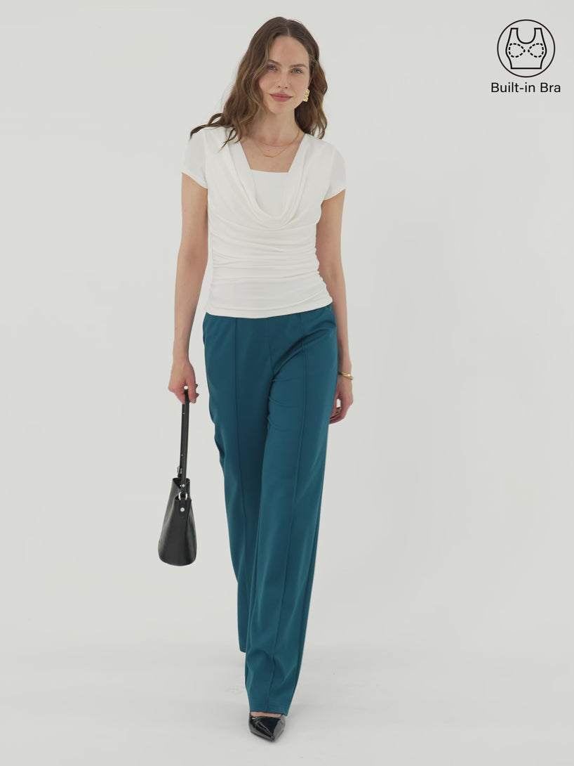 OGLmove Smoothing Cowl Neck Ruched Bra Top