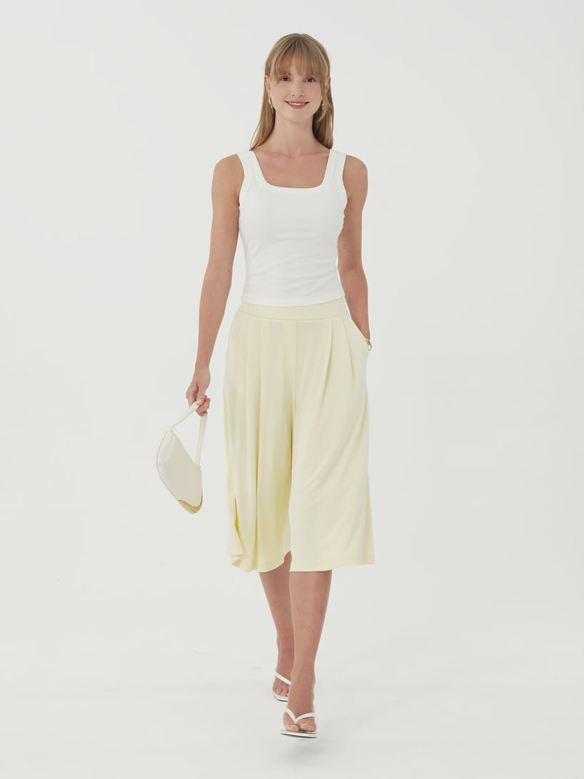 OGLmove Sandwashed Super Flowy Cropped Palazzo Leg Pant with Pockets