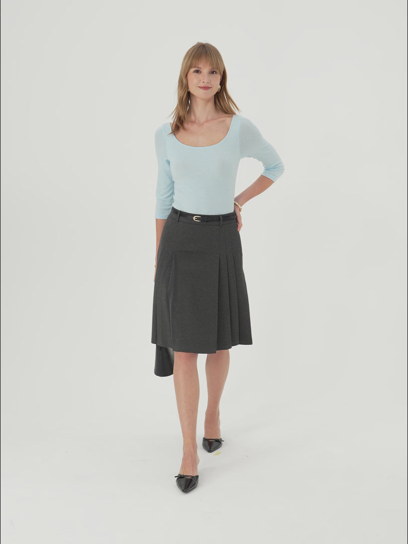 OGLmove Ponte High-Rise Tucked Knee-Length Skirt