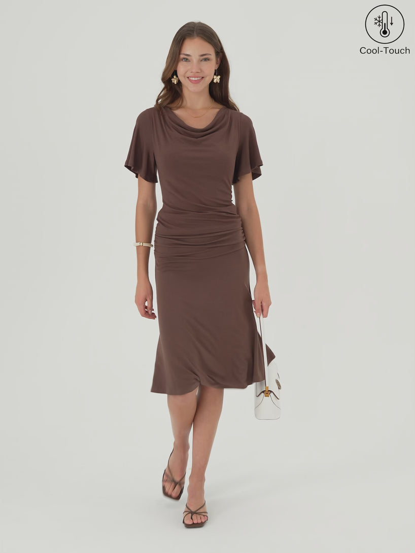 OGLmove CoolTouch Ruched Midi Mermaid Skirt